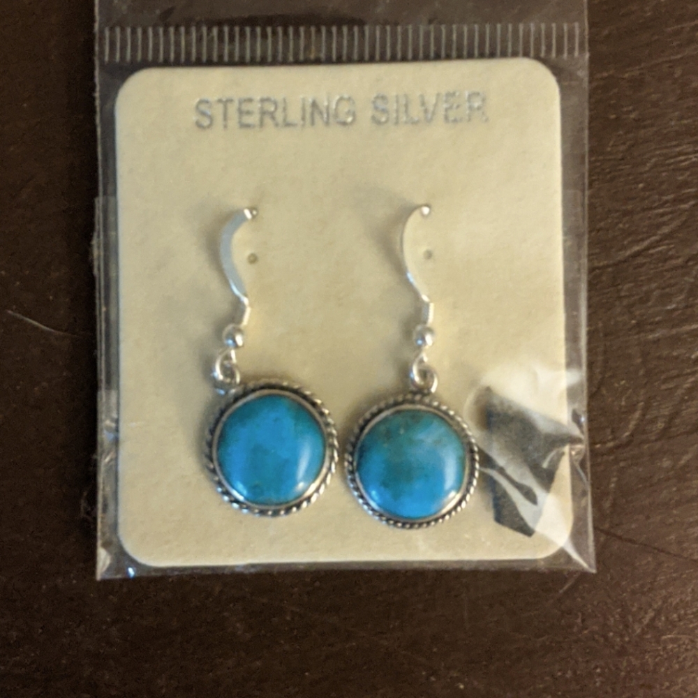 Sterling silver turquoise drop earrings